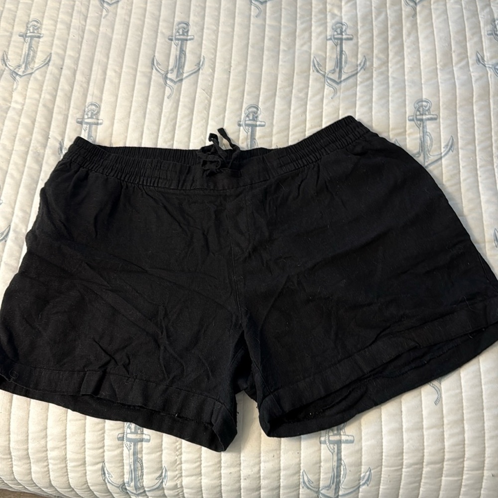 Black Linen Shorts Drawstring Old Navy